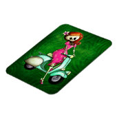 Skeleton Pin Up Girl op Scooter Magneet (Linkerzijde)