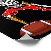 Skeleton Pirate &amp; Football Ball Halloween Kost Poster (Hoek)