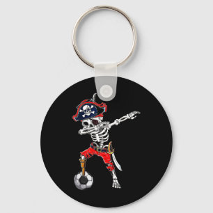 Skeleton Pirate & Voetbal Halloween Kostuum Sleutelhanger