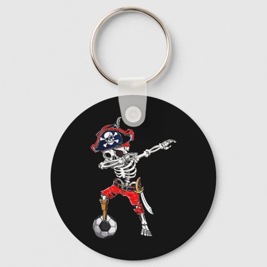 Skeleton Pirate & Voetbal Halloween Kostuum Sleutelhanger (Voorkant)
