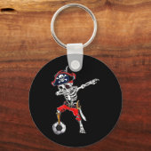 Skeleton Pirate & Voetbal Halloween Kostuum Sleutelhanger (Voorkant)