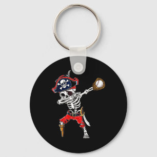 Skeleton Pirate & Camp; Honkbal Halloween Kosten Sleutelhanger