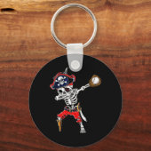 Skeleton Pirate & Camp; Honkbal Halloween Kosten Sleutelhanger (Voorkant)
