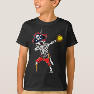 Skeleton Pirate & Camp; Softbal Halloween Kosten T-shirt