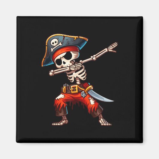 Skeleton Pirate Halloween Kinder Pirate Magneet (Voorkant)
