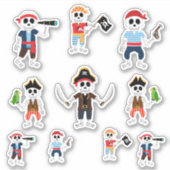 Skeleton Pirate Halloween Sticker (Voorkant)