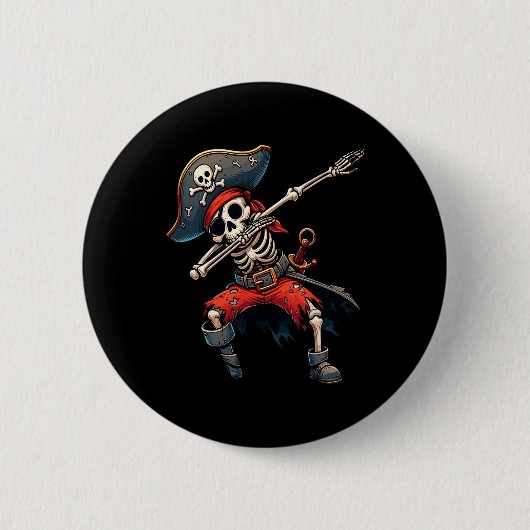 Skeleton Pirate Kinder Ronde Button 5,7 Cm (Voorkant)
