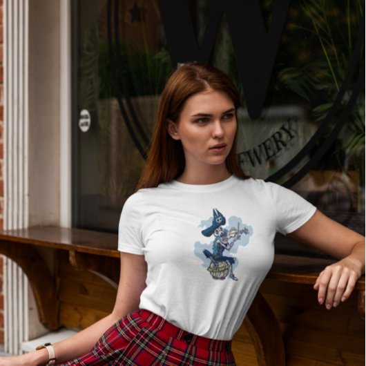 Skeleton Pirate Musician T-shirt
