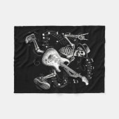 Skeleton Playing Guitar Music For Men Women Rock B Fleece Deken (Voorkant (Horizontaal))