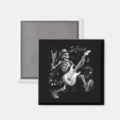 Skeleton Playing Guitar Music For Men Women Rock B Magneet (Voorkant / Achterkant)