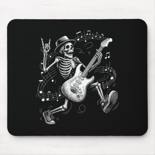 Skeleton Playing Guitar Music For Men Women Rock B Muismat (Voorkant)
