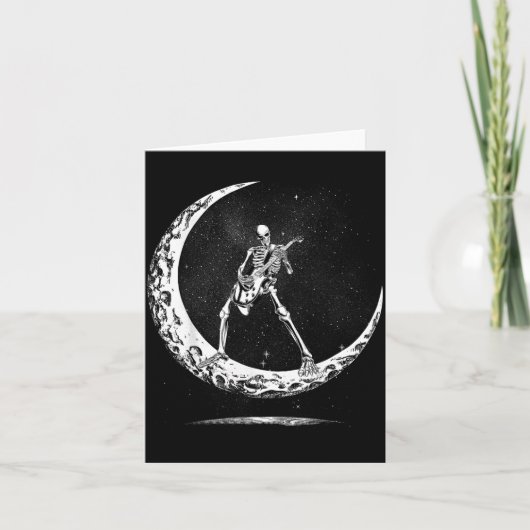 Skeleton Playing Guitar Rock And Roll Band For Men Kaart (Voorkant)