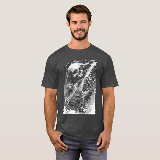 Skeleton playing guitar Rock Shredding Guitar 1 1  T-shirt (Voorkant volledig)