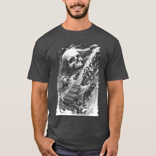Skeleton playing guitar Rock Shredding Guitar 1 1  T-shirt (Voorkant)