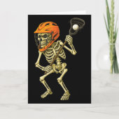 Skeleton Playing Lacrosse Funny Lacrosse Players H Kaart (Voorkant)