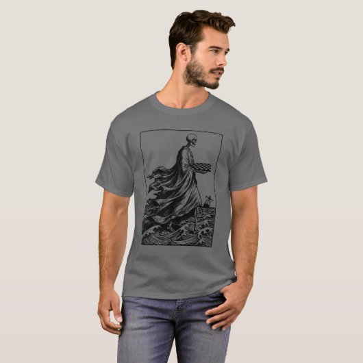 skeleton plays chess t-shirt (Voorkant volledig)