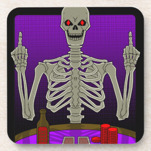 Skeleton Poker Flip Drankjes Onderzetter