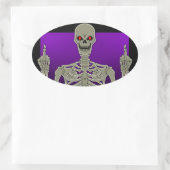 Skeleton Poker Flip Ovale Sticker (Tas)