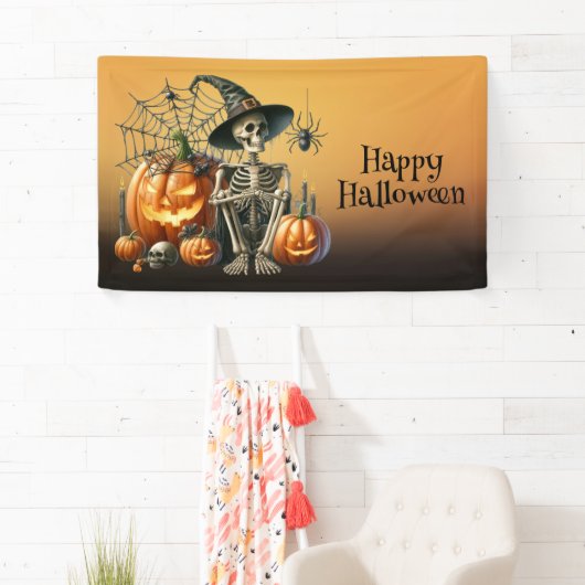 Skeleton pompoenen Halloween Banner (Insitu)