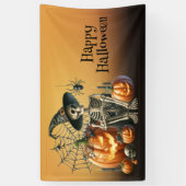 Skeleton pompoenen Halloween Banner (Verticaal)