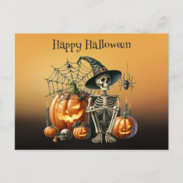 Skeleton pompoenen Halloween Briefkaart