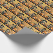 Skeleton pompoenen Halloween inpakpapier (Hoek)