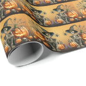 Skeleton pompoenen Halloween inpakpapier (Rol Hoek)