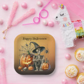 Skeleton pompoenen Halloween papier Borden Papieren Bordje (Feest)