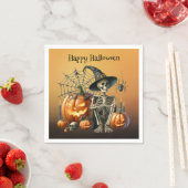 Skeleton pompoenen Halloween servetten (Insitu)