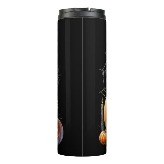 Skeleton pompoenen Halloween Thermische Tumbler Thermosbeker (Achterkant)