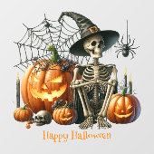 Skeleton pompoenen Halloween venster Cling Raamsticker (Vel)