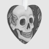 SKELETON PORTRAIT GOTHIC SKULL ORNAMENT Heart (voorkant)
