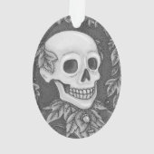 SKELETON PORTRAIT GOTHIC SKULL ORNAval Ornament (achterkant)