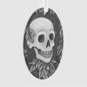 SKELETON PORTRAIT GOTHIC SKULL ORNAval Ornament (voorkant)