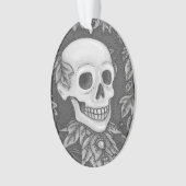 SKELETON PORTRAIT GOTHIC SKULL ORNAval Ornament (voorkant)