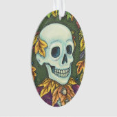 SKELETON PORTRAIT HALLOEEN VAN HET ORNAMENT Ovaal (voorkant)