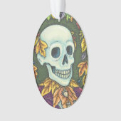SKELETON PORTRAIT HALLOEEN VAN HET ORNAMENT Ovaal (voorkant)