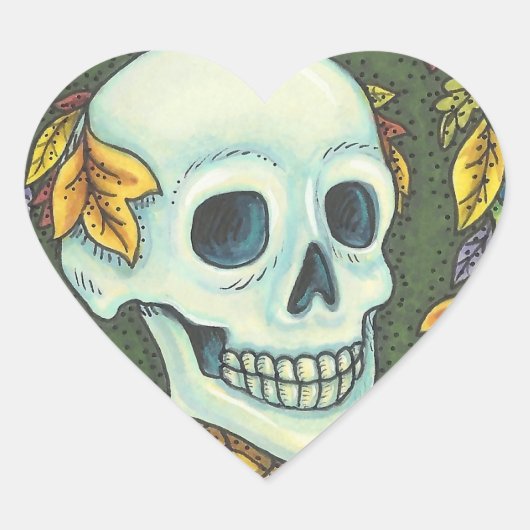 SKELETON-PORTRAIT, SCHEEPVAARTKUNDIGE HALLOWEEN HART STICKER (Voorkant)
