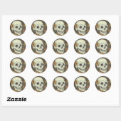 SKELETON-PORTRAIT, SCHEEPVAARTKUNDIGE HALLOWEEN RONDE STICKER (Vel)