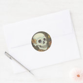 SKELETON-PORTRAIT, SCHEEPVAARTKUNDIGE HALLOWEEN RONDE STICKER (Envelop)