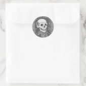 SKELETON-PORTRAIT, SCHEEPVAARTKUNDIGE HALLOWEEN RONDE STICKER (Tas)