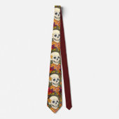 SKELETON PORTRAIT, SKULL, AUTUMN VERLAAT STROPDAS (Voorkant)
