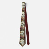 SKELETON PORTRAIT, SKULL, AUTUMN VERLAAT STROPDAS (Voorkant)