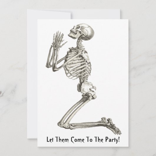 Skeleton Praying Halloween Invitation Kaart (Voorkant)