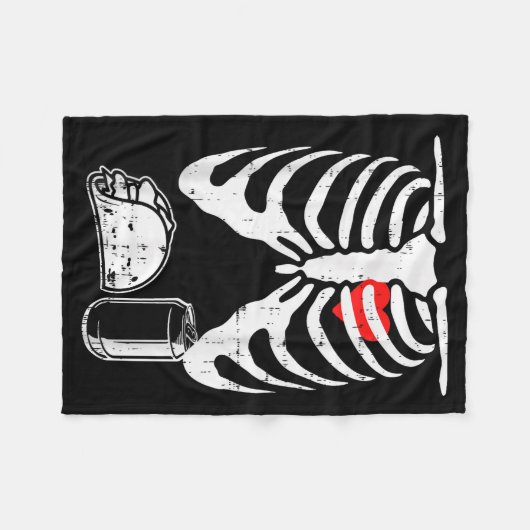 Skeleton Pregnancy Taco Beer Xray Halloween Soon D Fleece Deken (Voorkant (Horizontaal))