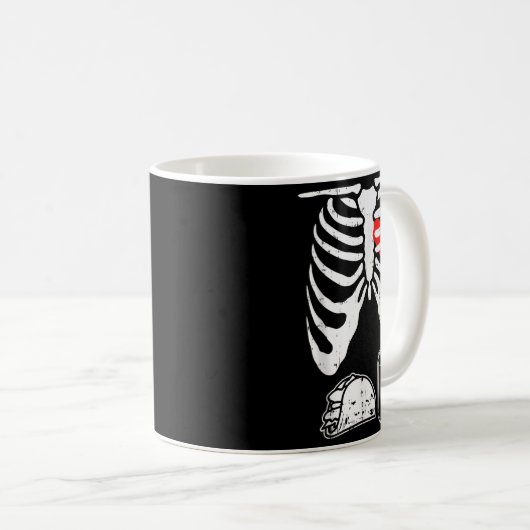 Skeleton Pregnancy Taco Beer Xray Halloween Soon D Koffiemok (Voorkant rechts)