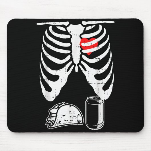 Skeleton Pregnancy Taco Beer Xray Halloween Soon D Muismat (Voorkant)