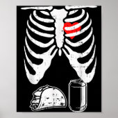 Skeleton Pregnancy Taco Beer Xray Halloween Soon D Poster (Voorkant)