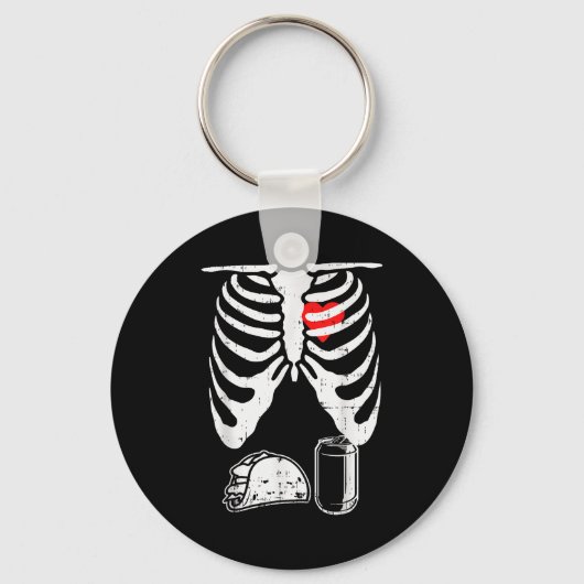 Skeleton Pregnancy Taco Beer Xray Halloween Soon D Sleutelhanger (Voorkant)