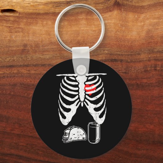 Skeleton Pregnancy Taco Beer Xray Halloween Soon D Sleutelhanger (Voorkant)